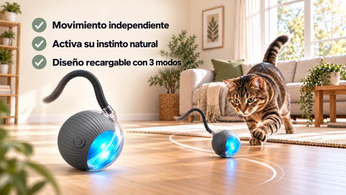 Pelota interactiva para gatos: su compañero de juego independiente.